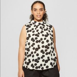 POLKA DOT MOCK TURTLENECK WORK TOP 🐢👩‍💼